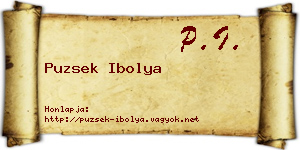 Puzsek Ibolya névjegykártya