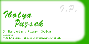 ibolya puzsek business card